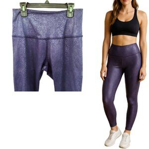 BEYOND YOGA Navy Blue Faux Snakeskin Legging Size M